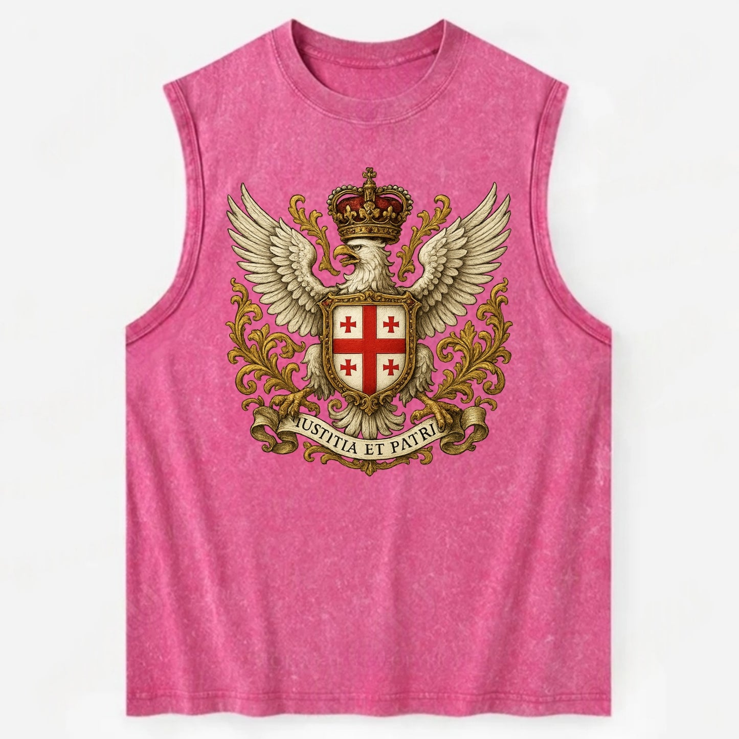 Georgia White Eagle Emblem  - Vintage Washed Tank - Pink