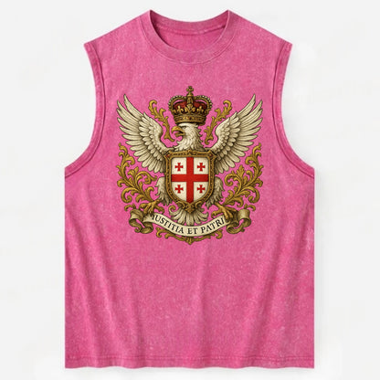 Georgia White Eagle Emblem  - Vintage Washed Tank - Pink