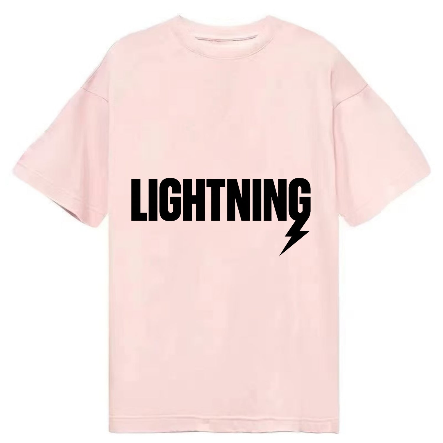 Bold typography design - "LIGHTNING" - fast, electric, striking - Classic T-shirt - Pink