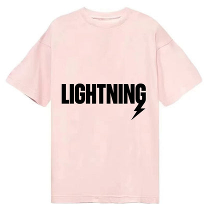 Bold typography design - "LIGHTNING" - fast, electric, striking - Classic T-shirt - Pink