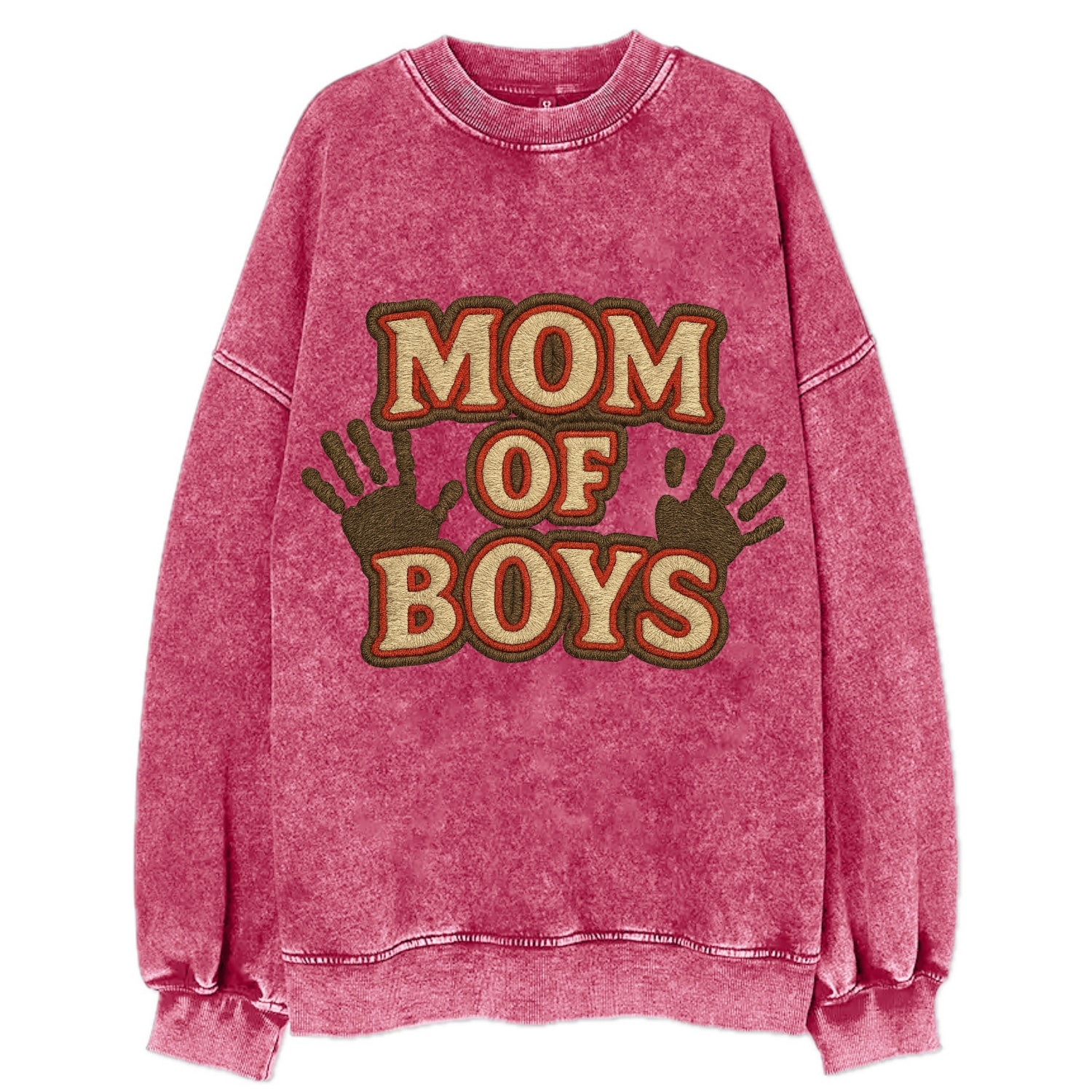 Mom Of Boys  - Vintage Sweatshirt - Pink