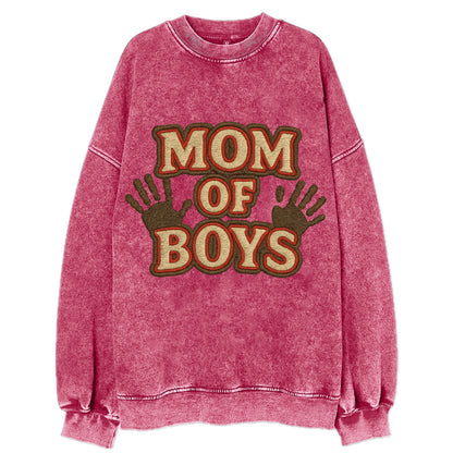 Mom Of Boys  - Vintage Sweatshirt - Pink