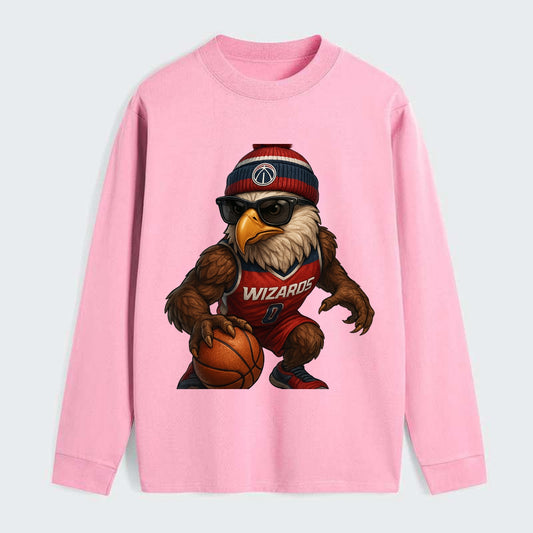 DC Eagle wearing Wizards red white and blue beanie with monument patch - Classic Long Sleeve Shirt - Pink