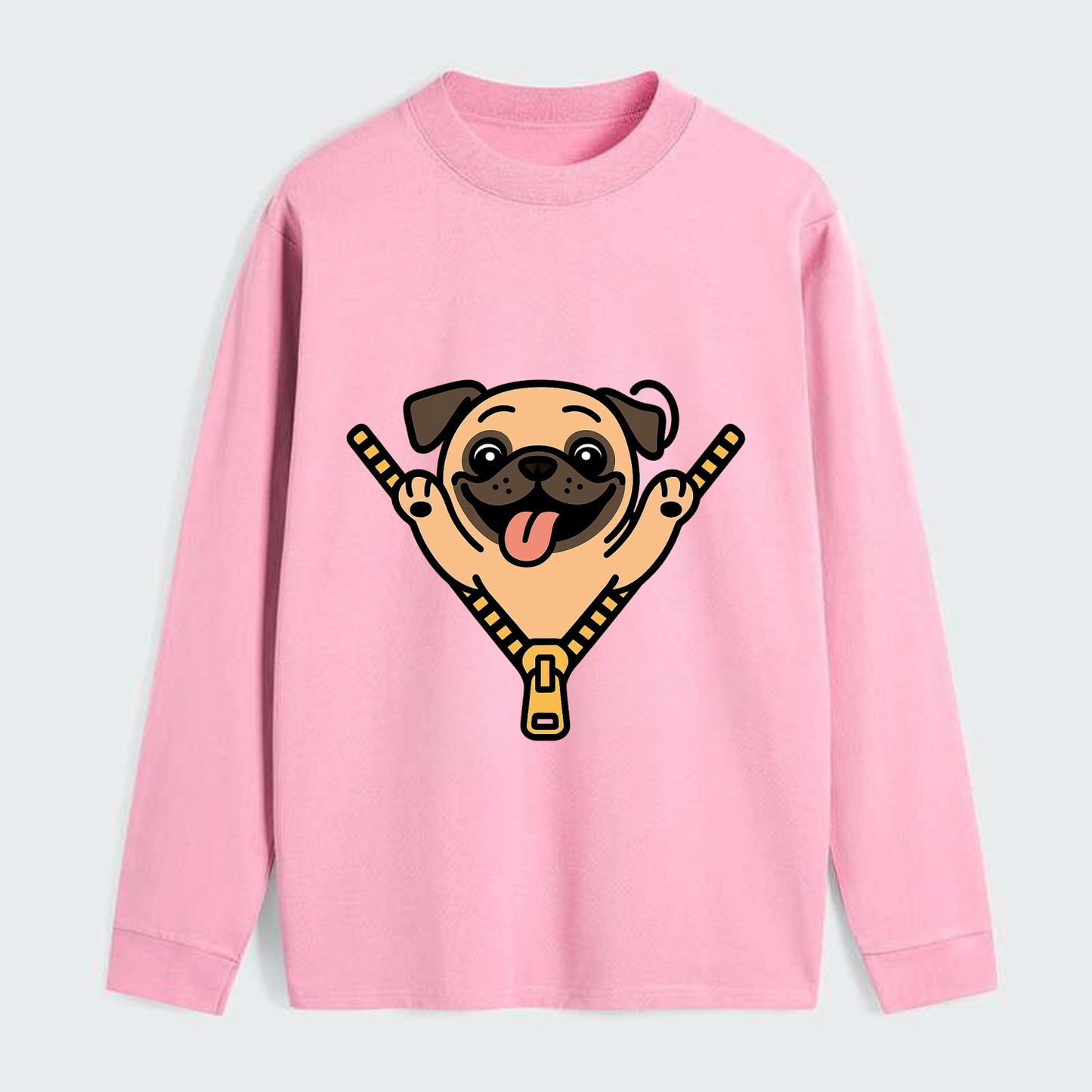 Pug - Classic Long Sleeve Shirt - Pink