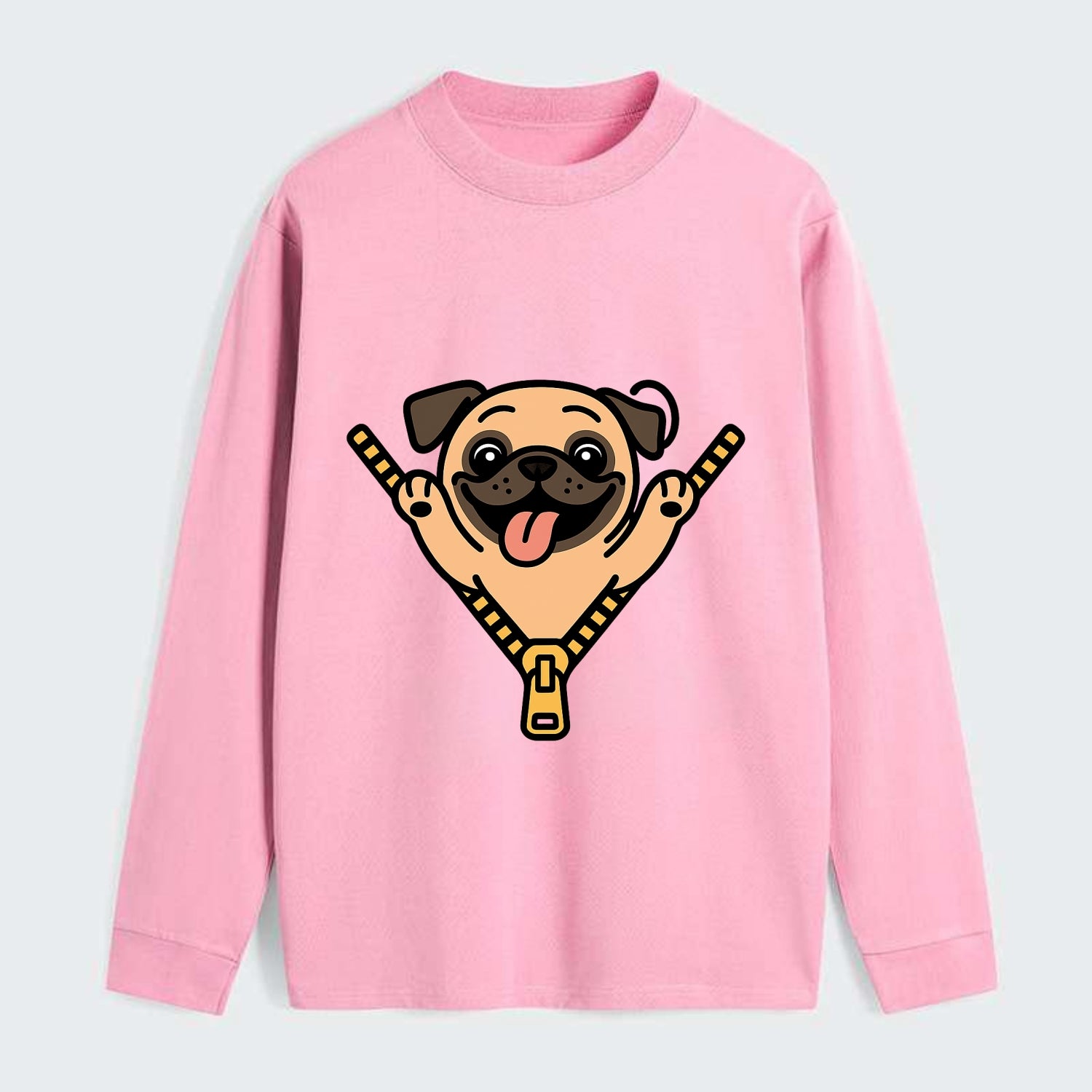 Pug - Classic Long Sleeve Shirt - Pink