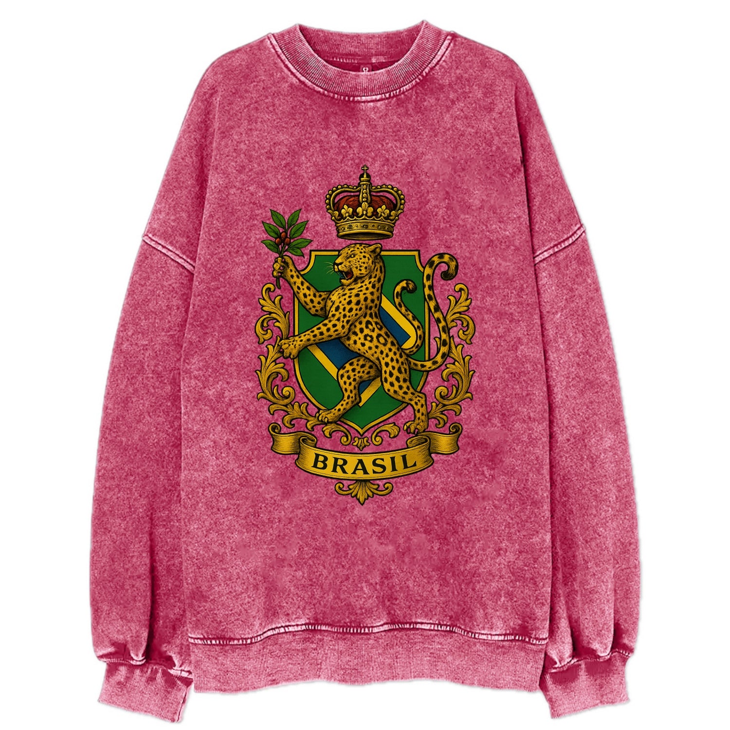Brazil Jaguar Emblem  - Vintage Sweatshirt - Pink