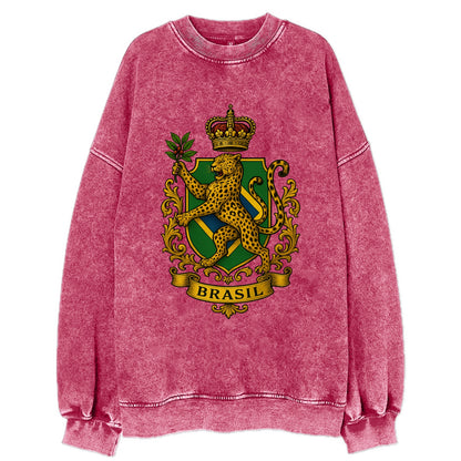 Brazil Jaguar Emblem  - Vintage Sweatshirt - Pink