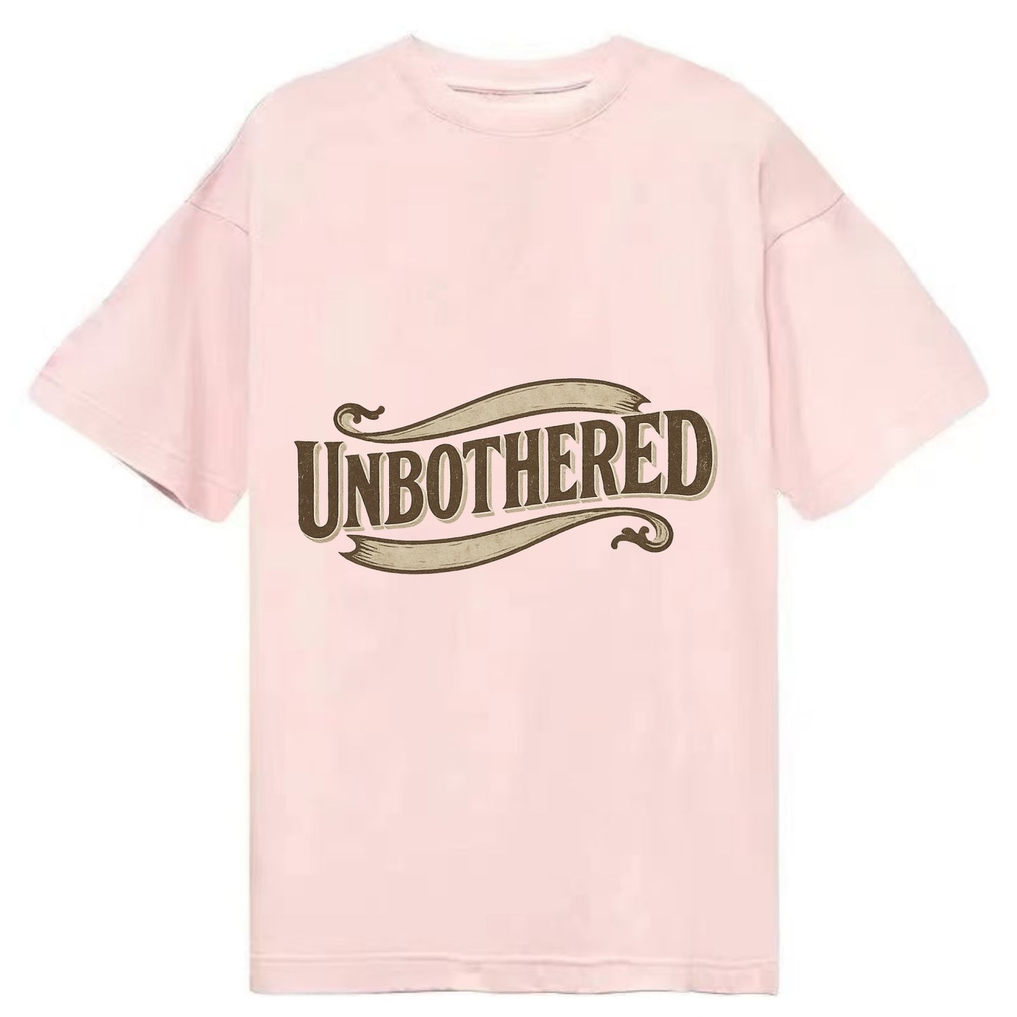 Bold typography design - "UNBOTHERED" - not affected, staying calm - Classic T-shirt - Pink