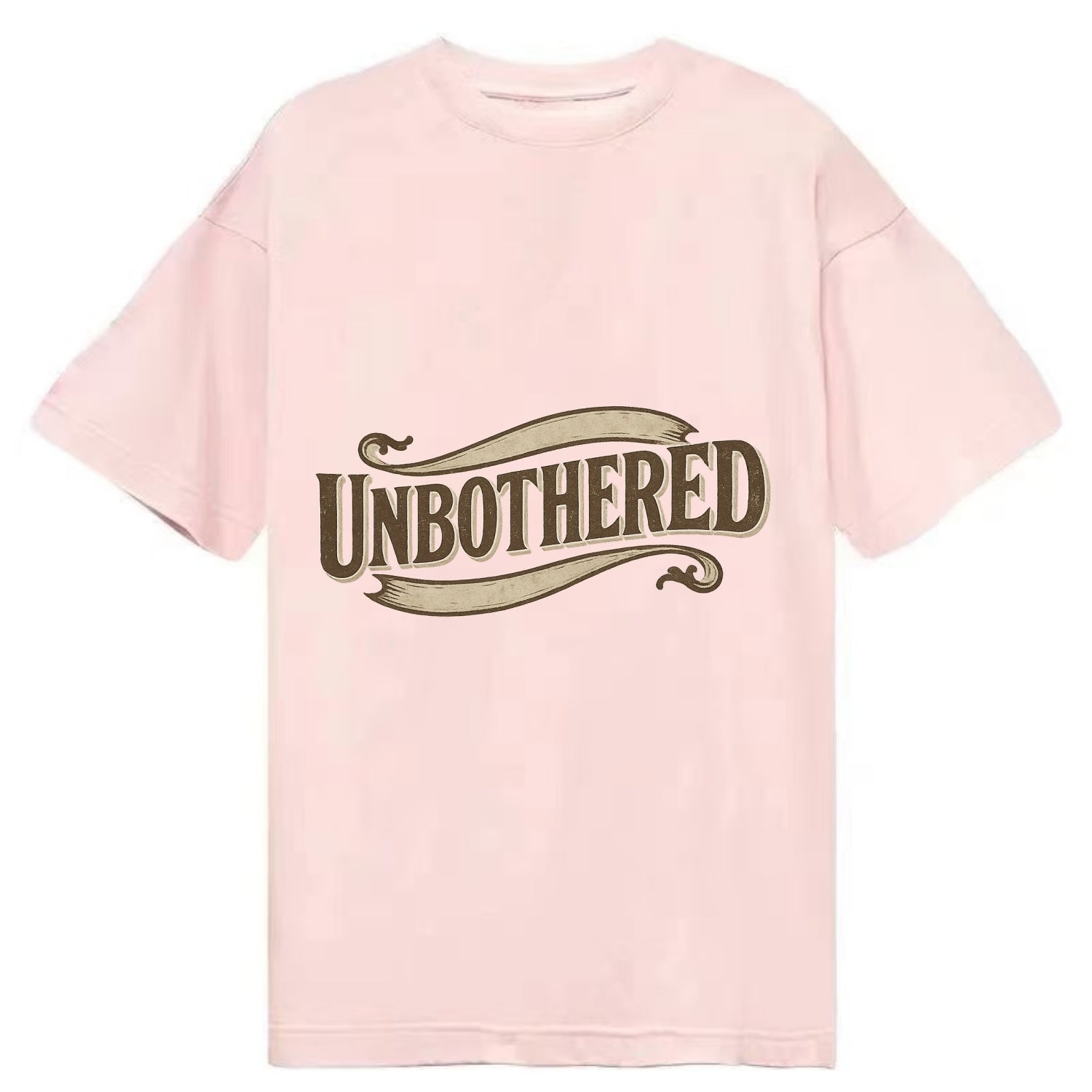 Bold typography design - "UNBOTHERED" - not affected, staying calm - Classic T-shirt - Pink