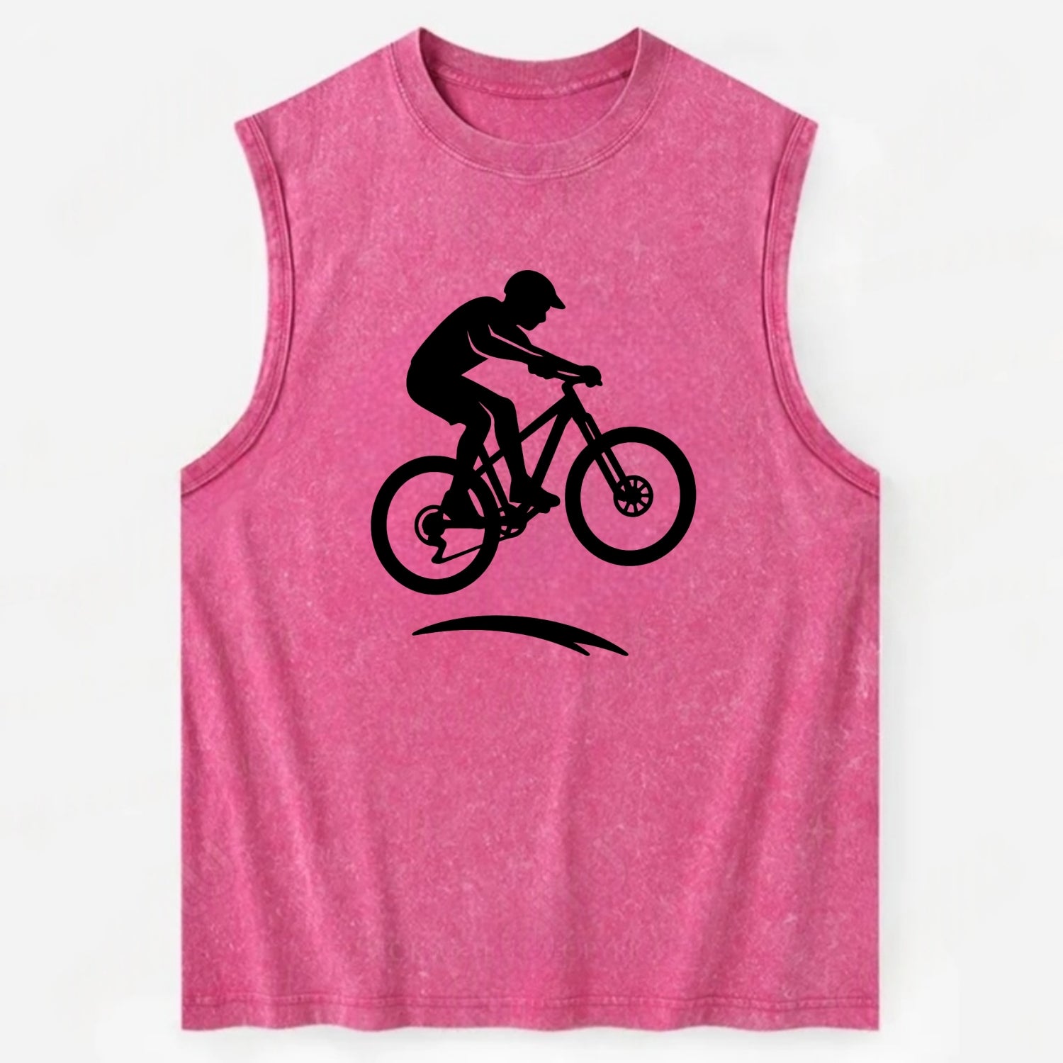 Mountain biker catching air - Vintage Washed Tank - Pink