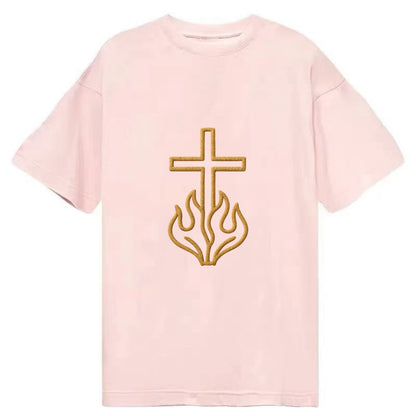 Burning Bush Cross  - Classic T-shirt - Pink