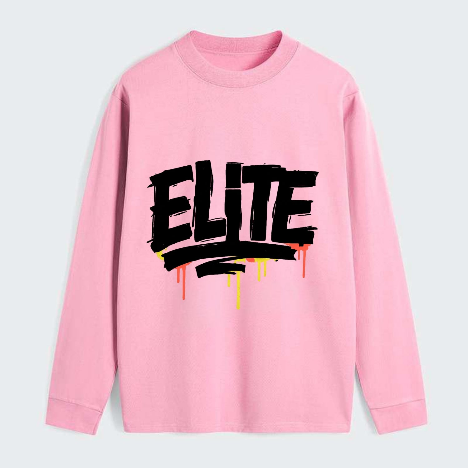 Bold typography design - "ELITE" - top tier, highest level - Classic Long Sleeve Shirt - Pink