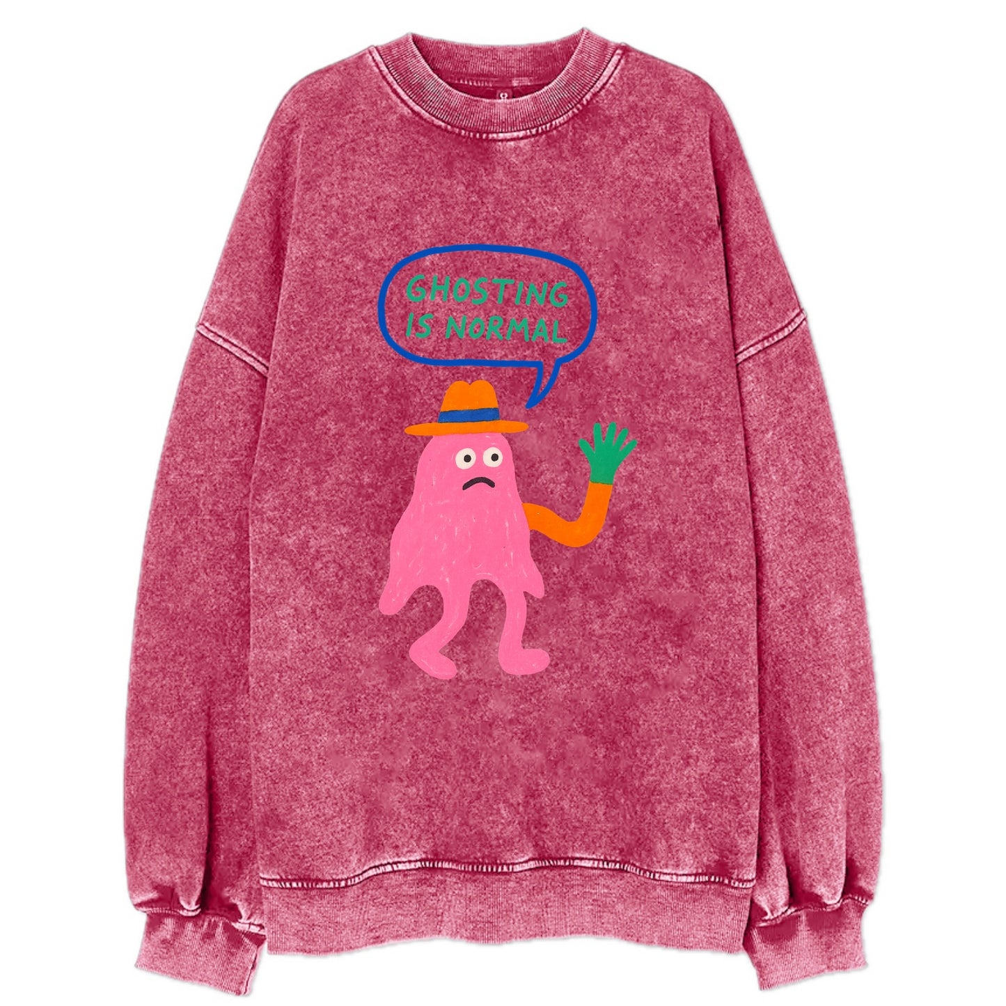 GHOSTING IS NORMAL | Transparent ghost texting - Vintage Sweatshirt - Pink