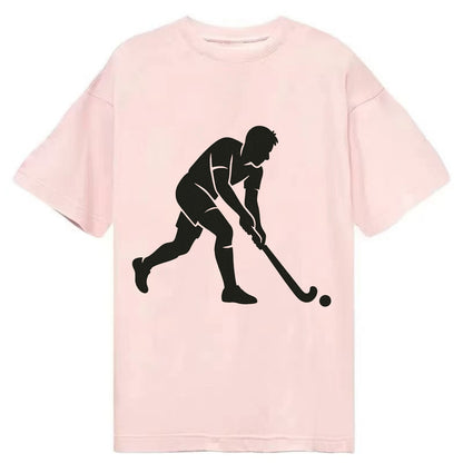 Field hockey player striking the ball - Classic T-shirt - Pink