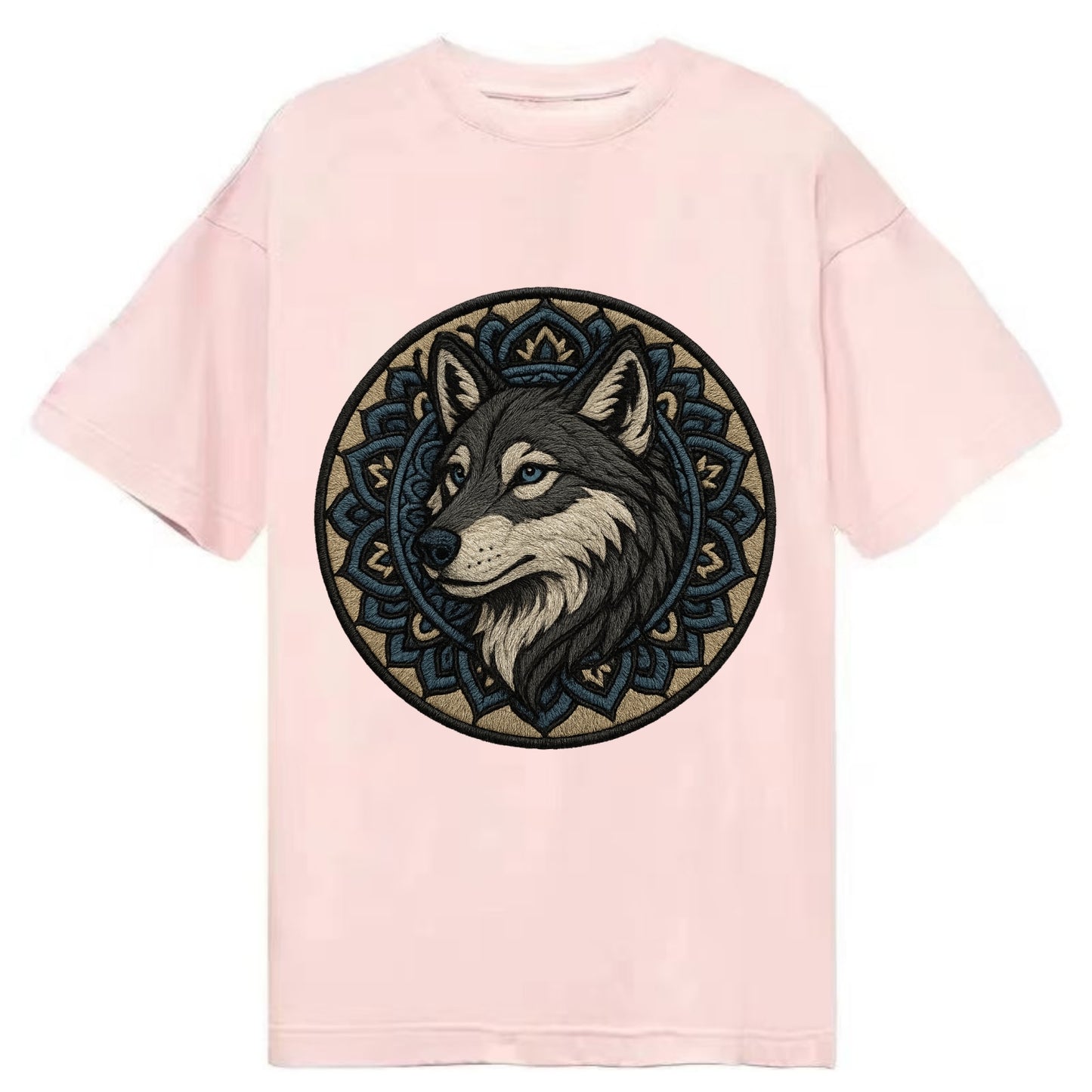 Mandala Wolf Pattern  - Classic T-shirt - Pink