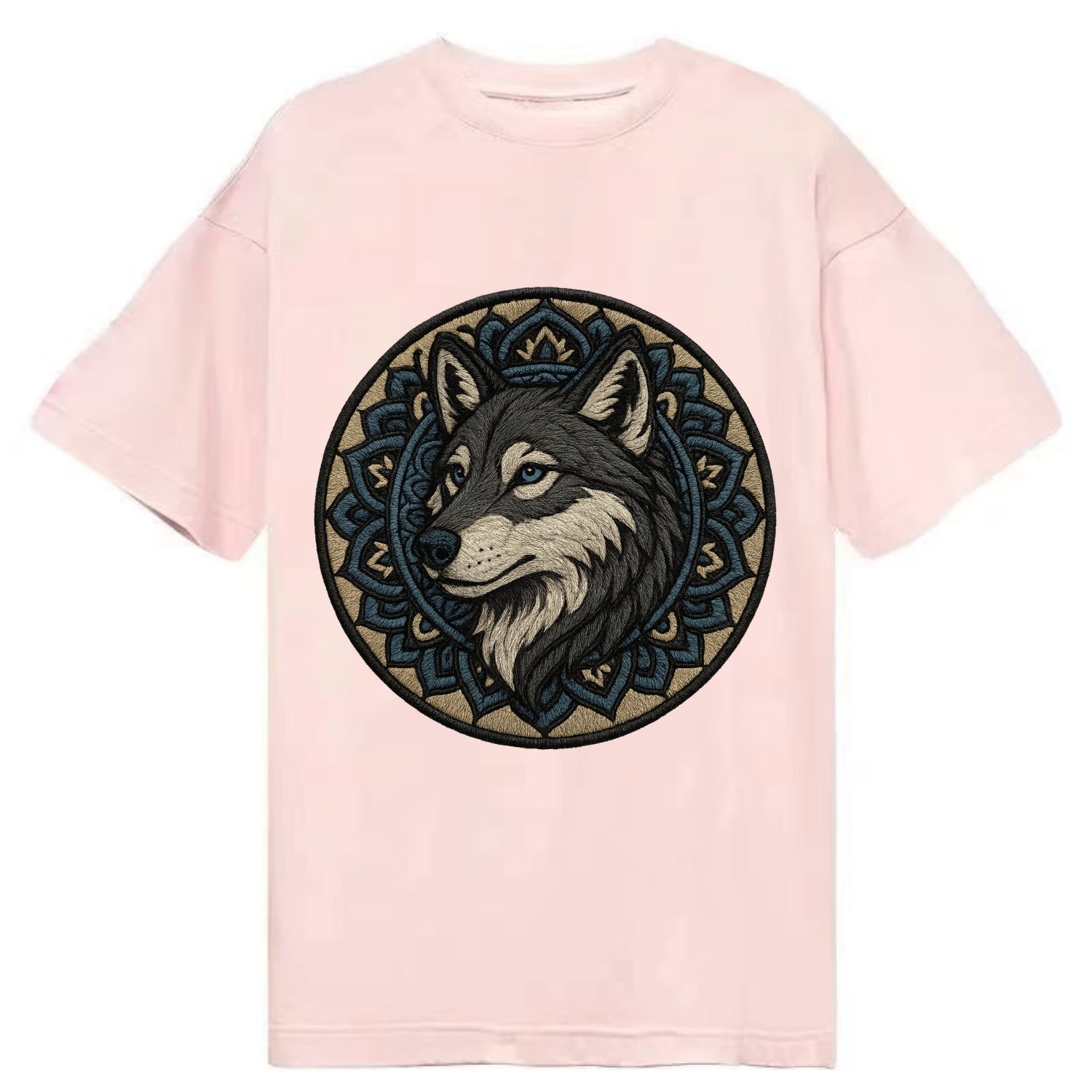 Mandala Wolf Pattern  - Classic T-shirt - Pink