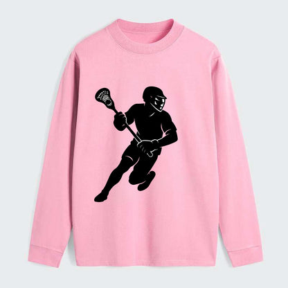 Lacrosse player cradling stick - Classic Long Sleeve Shirt - Pink