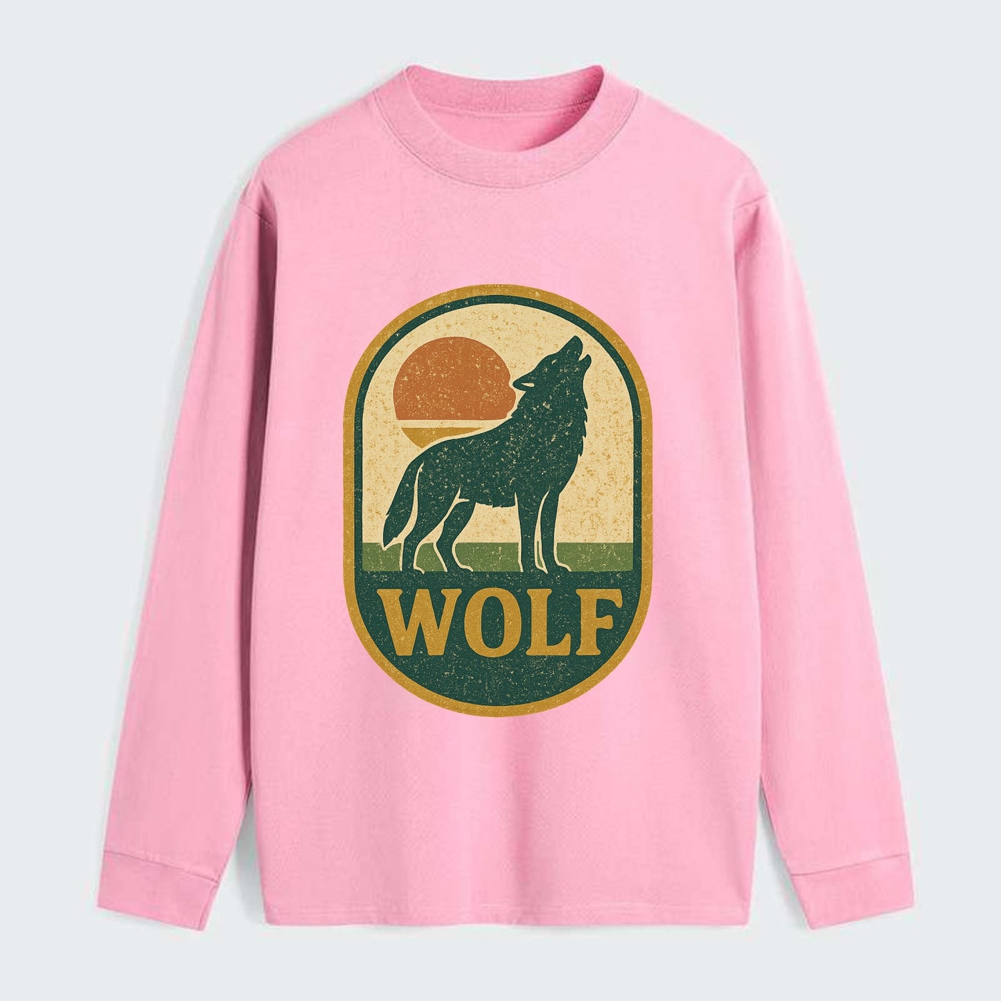 Carbon Fiber Wolf  - Classic Long Sleeve Shirt - Pink