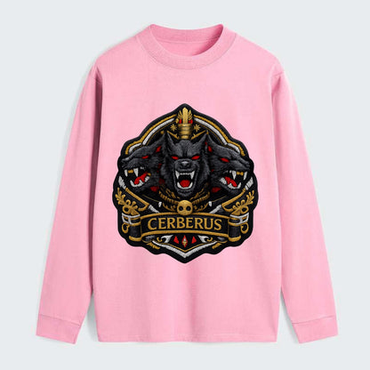 CERBERUS THREE HEADS - triple hound in black and red , underworld - Classic Long Sleeve Shirt - Pink