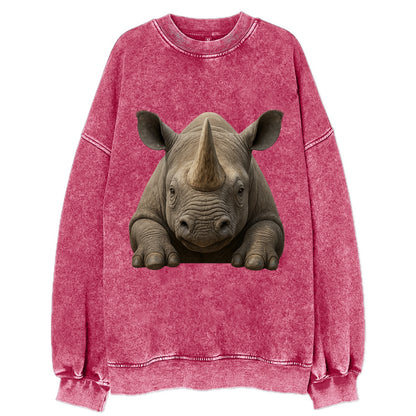 Rhinoceros  - Vintage Sweatshirt - Pink