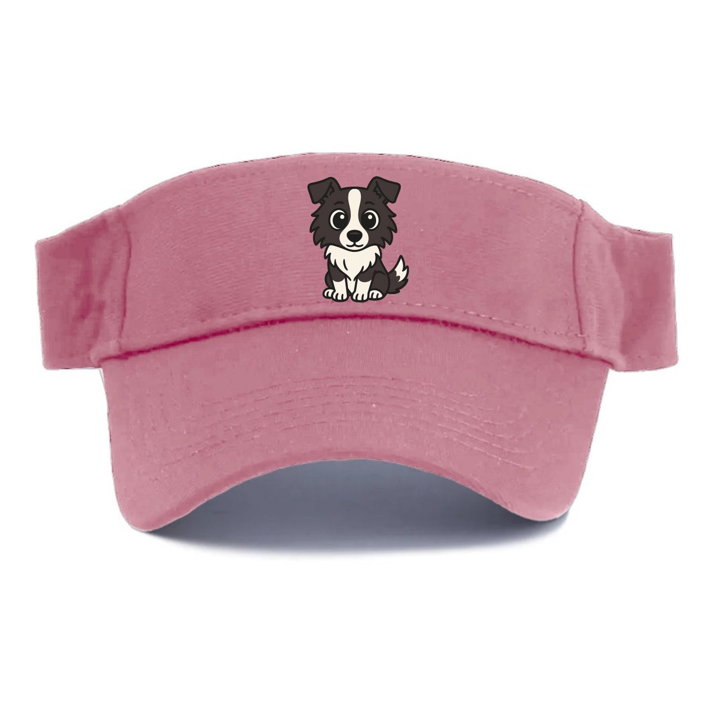 Border Collie - Intense stare sitting pose - Visor - Pink