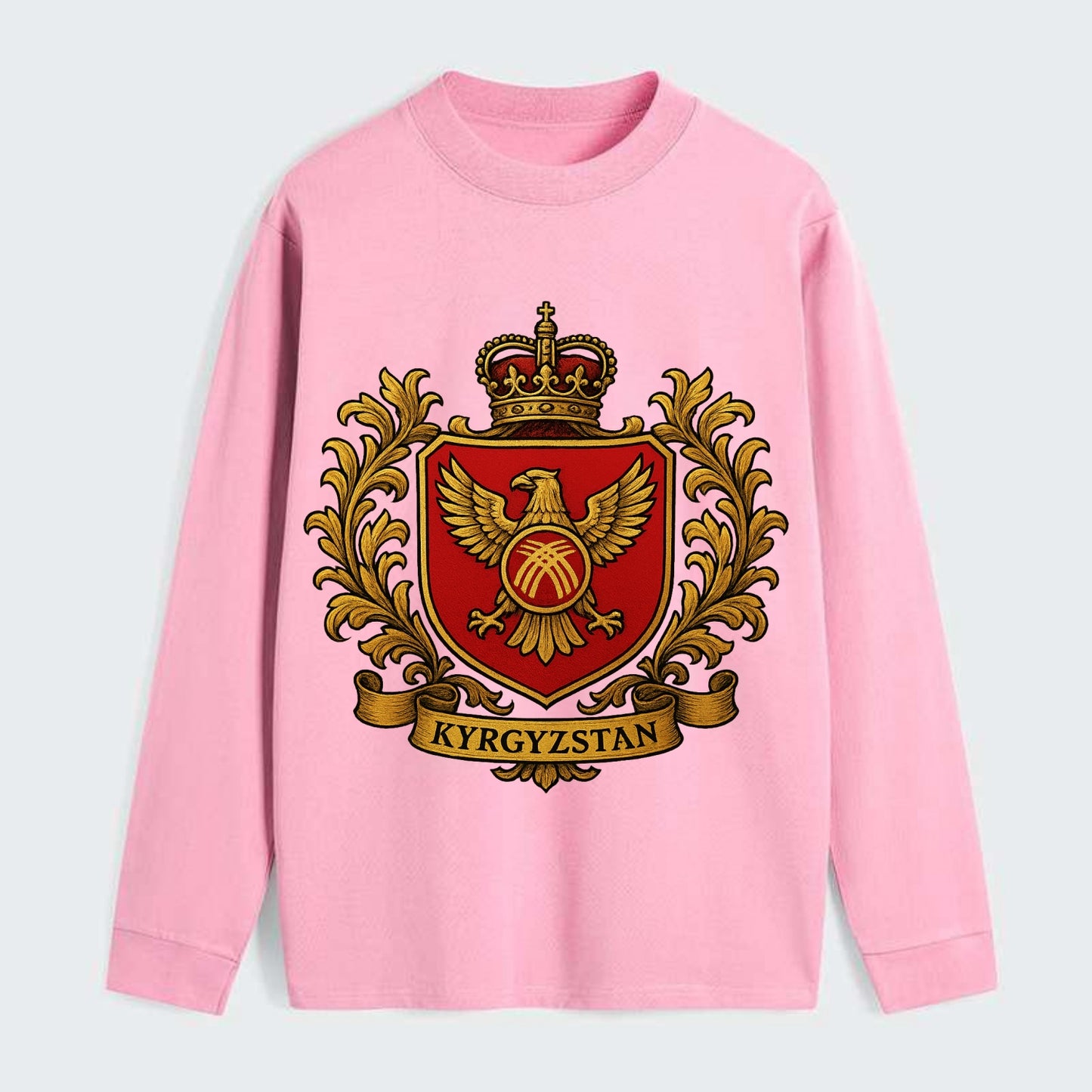 Kyrgyzstan Heritage Badge - Classic Long Sleeve Shirt - Pink