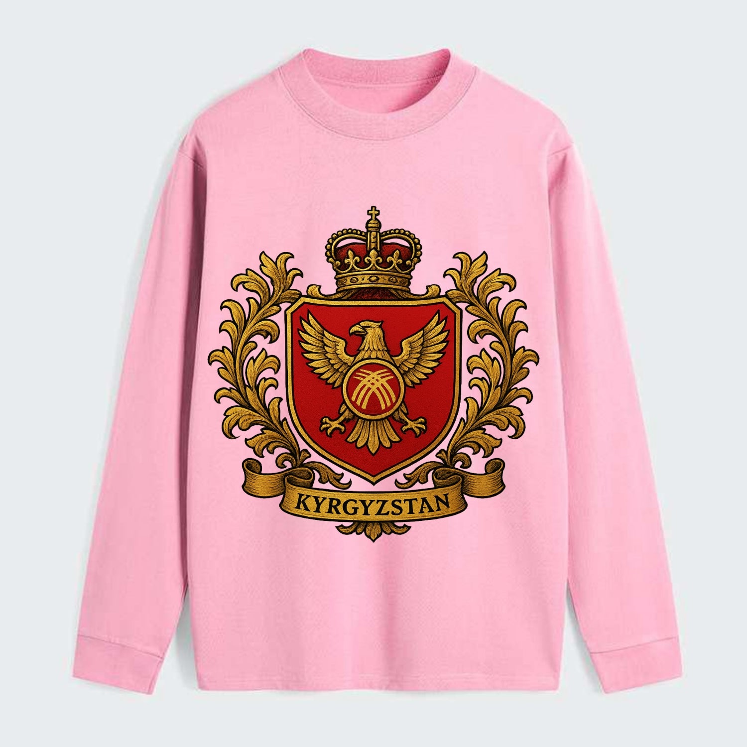 Kyrgyzstan Heritage Badge - Classic Long Sleeve Shirt - Pink