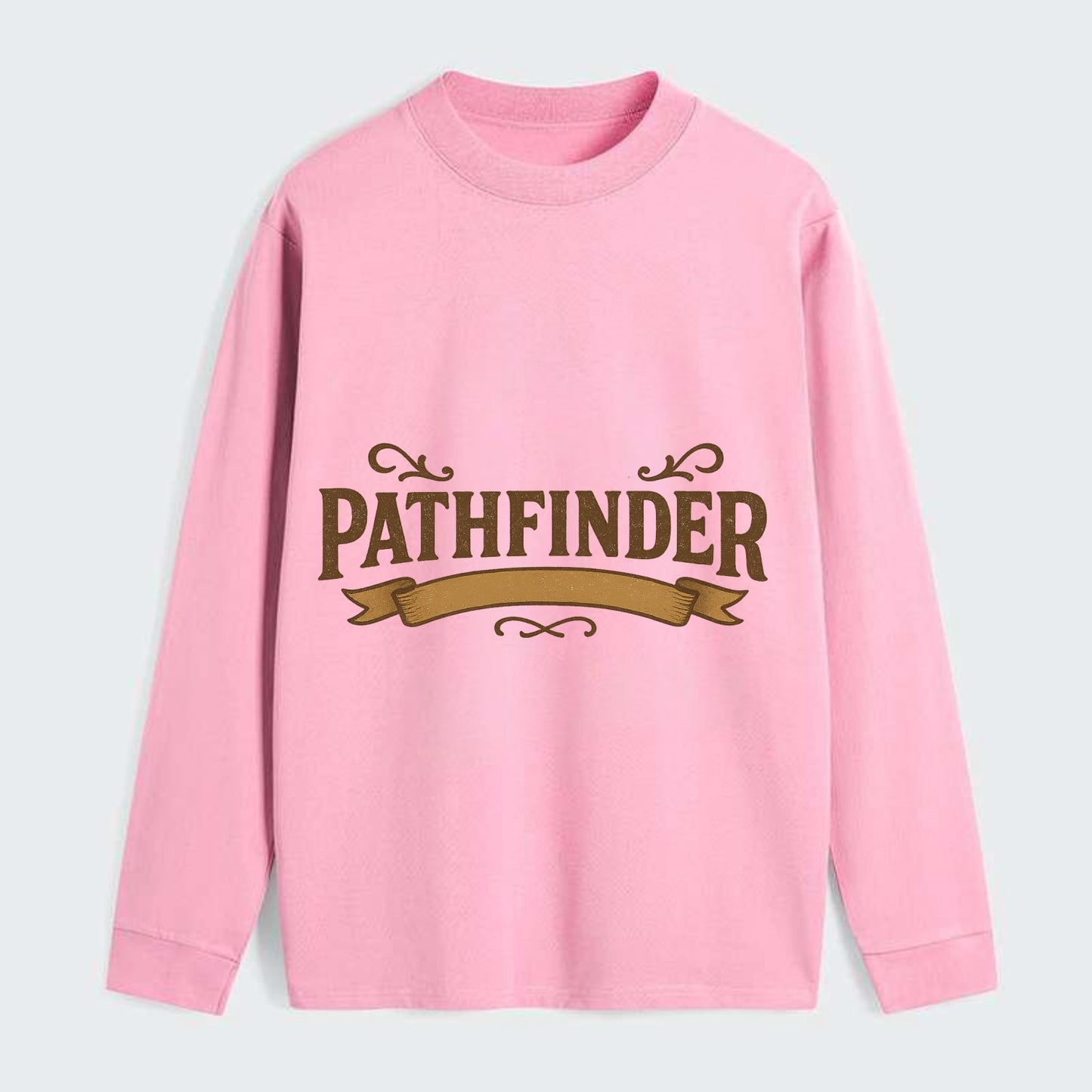 Bold typography design - "PATHFINDER" - finding the way, leading others - Classic Long Sleeve Shirt - Pink