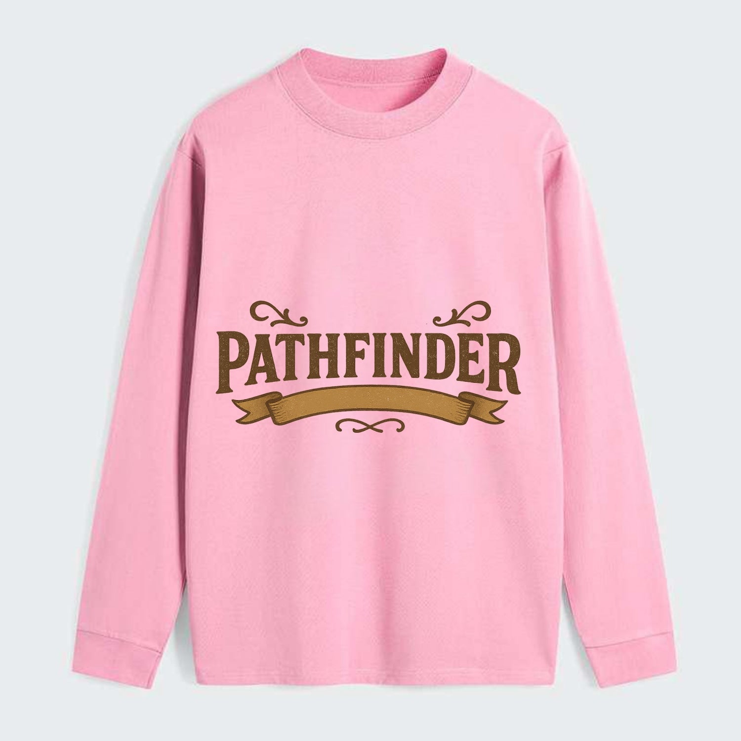 Bold typography design - "PATHFINDER" - finding the way, leading others - Classic Long Sleeve Shirt - Pink