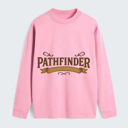 Bold typography design - "PATHFINDER" - finding the way, leading others - Classic Long Sleeve Shirt - Pink