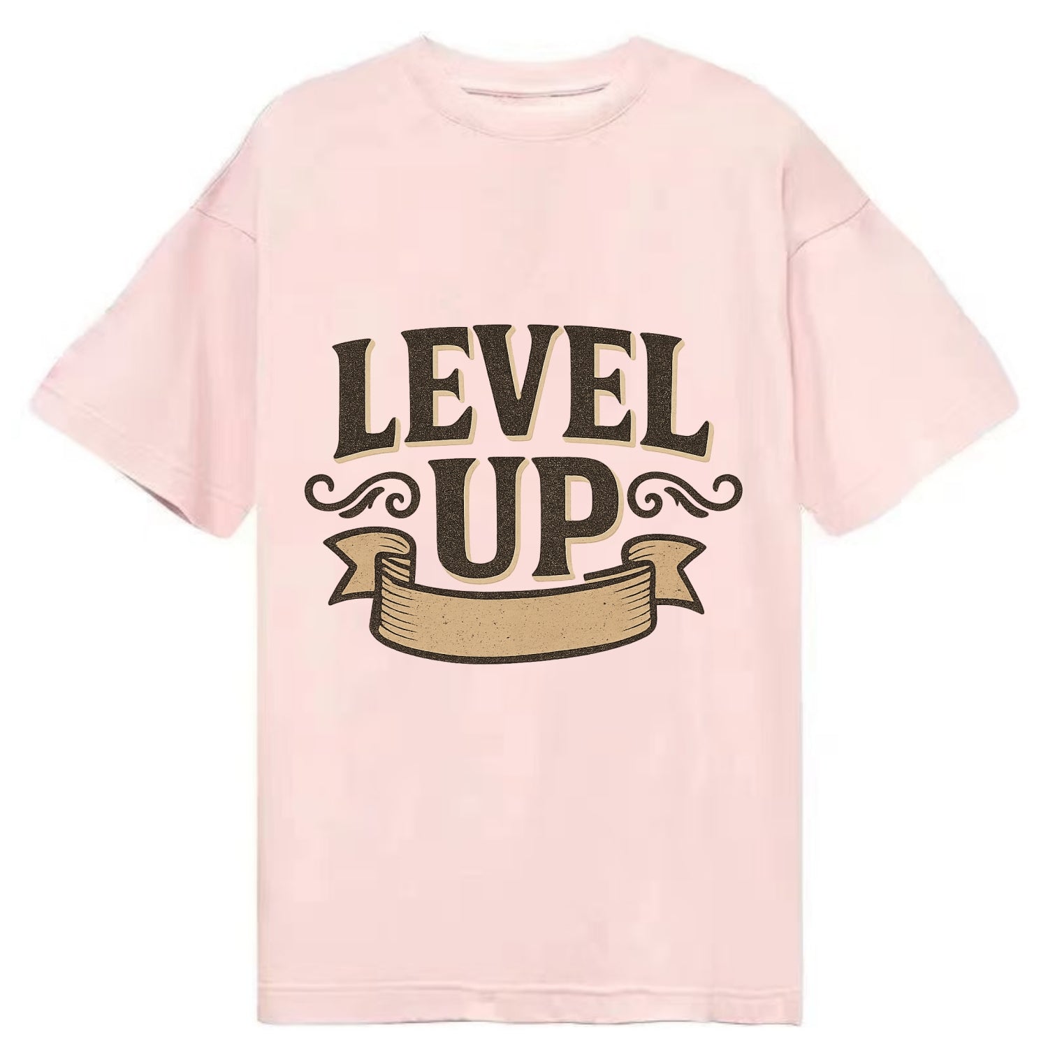 Bold typography design - "LEVEL UP" - improving, advancing, growing - Classic T-shirt - Pink