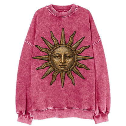 Sun Rays  - Vintage Sweatshirt - Pink