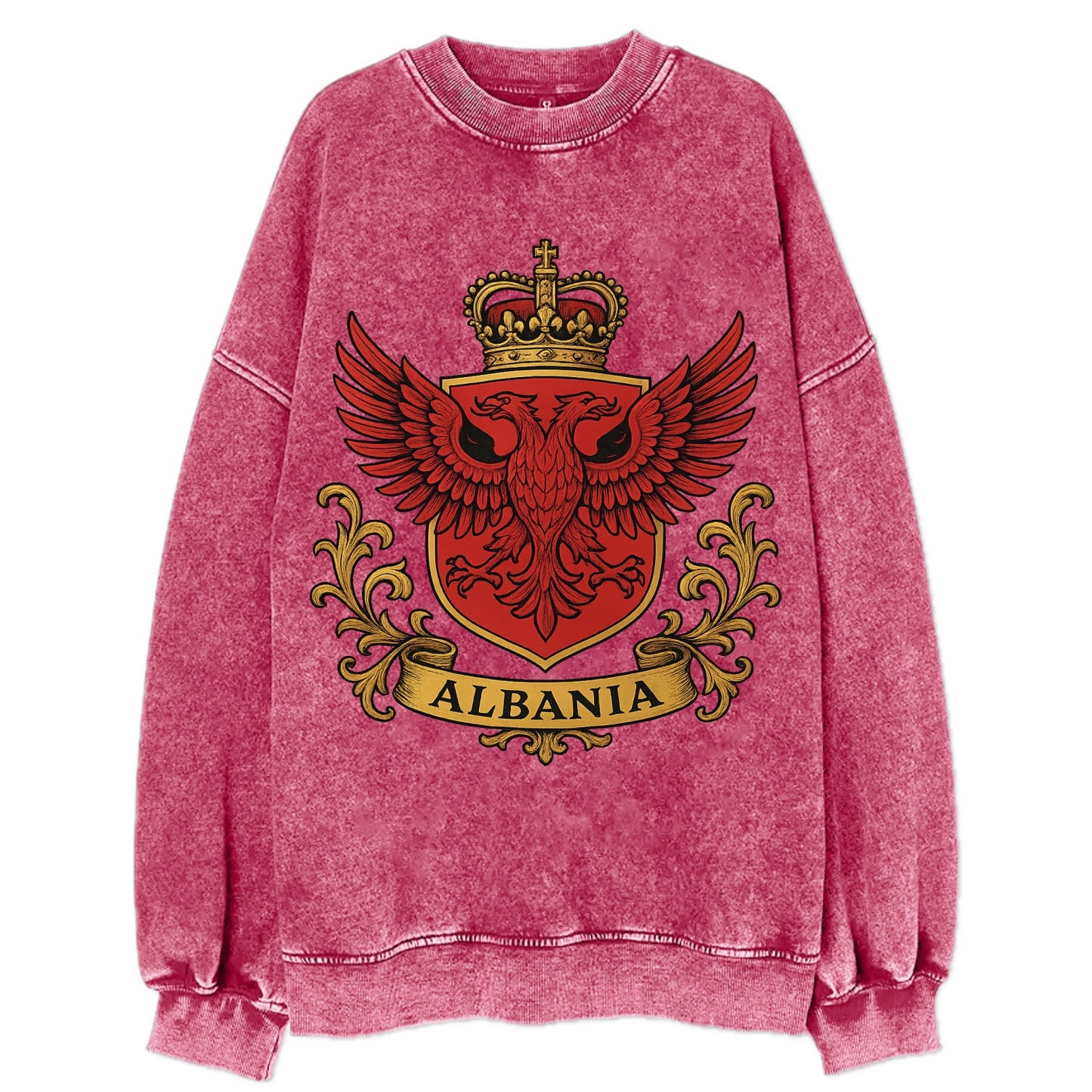 Albania Heritage Badge  - Vintage Sweatshirt - Pink