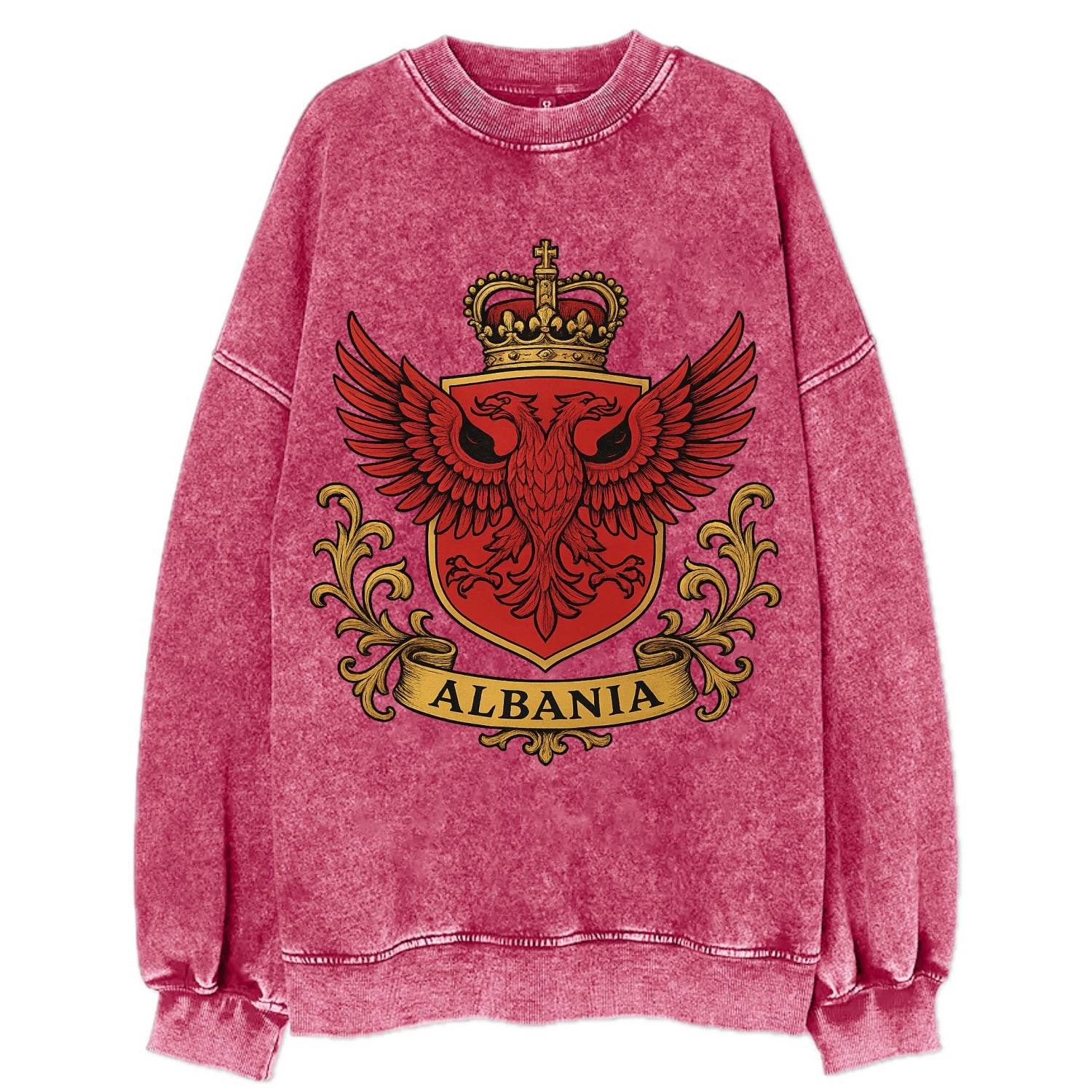 Albania Heritage Badge  - Vintage Sweatshirt - Pink