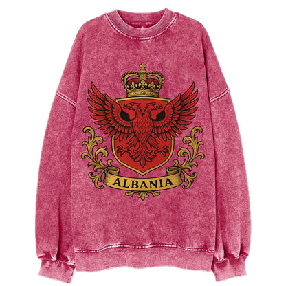 Albania Heritage Badge  - Vintage Sweatshirt - Pink