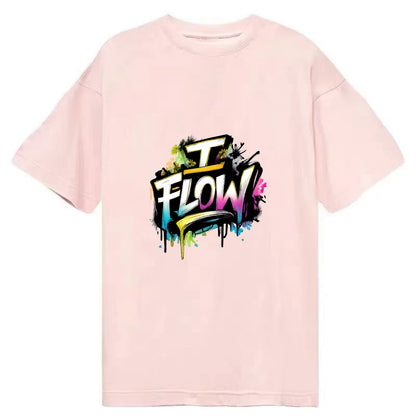 Bold typography design - "I FLOW" - going with life, easy movement - Classic T-shirt - Pink