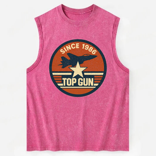 Top Gun Since 1986 - Vintage Washed Tank - Pink