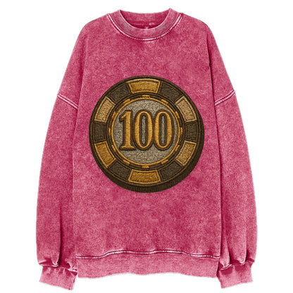 Poker Chip  - Vintage Sweatshirt - Pink