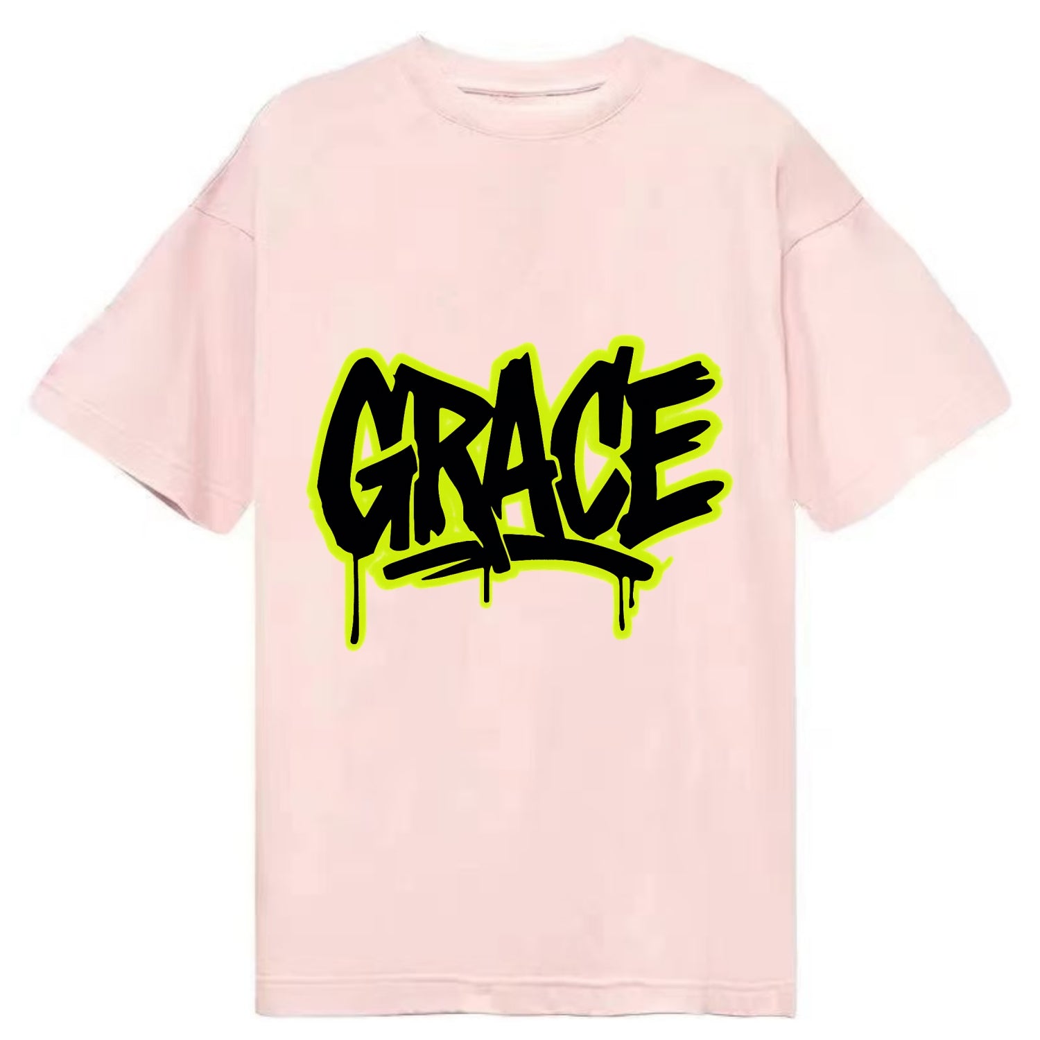 Bold typography design - "GRACE" - elegance under pressure, divine favor - Classic T-shirt - Pink