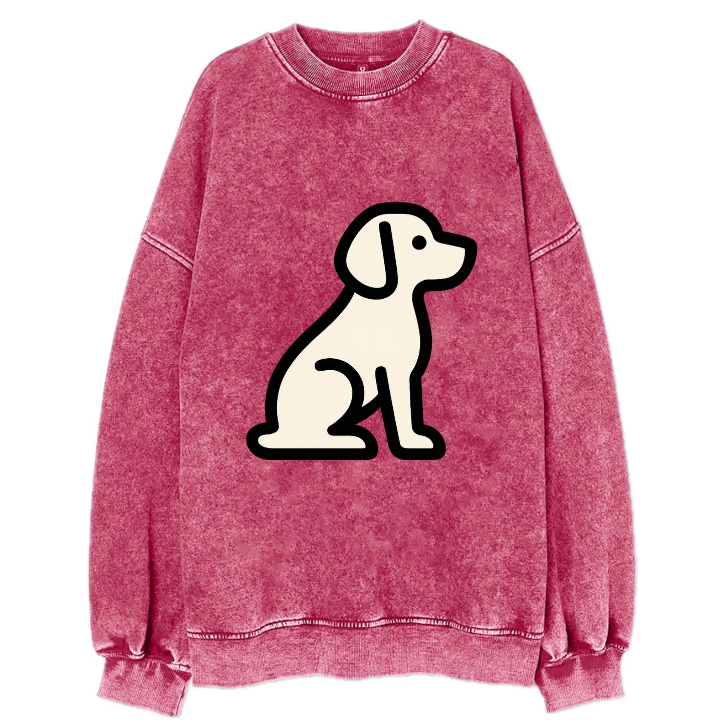 Beagle - Modern minimal sitting pose wit - Vintage Sweatshirt - Pink