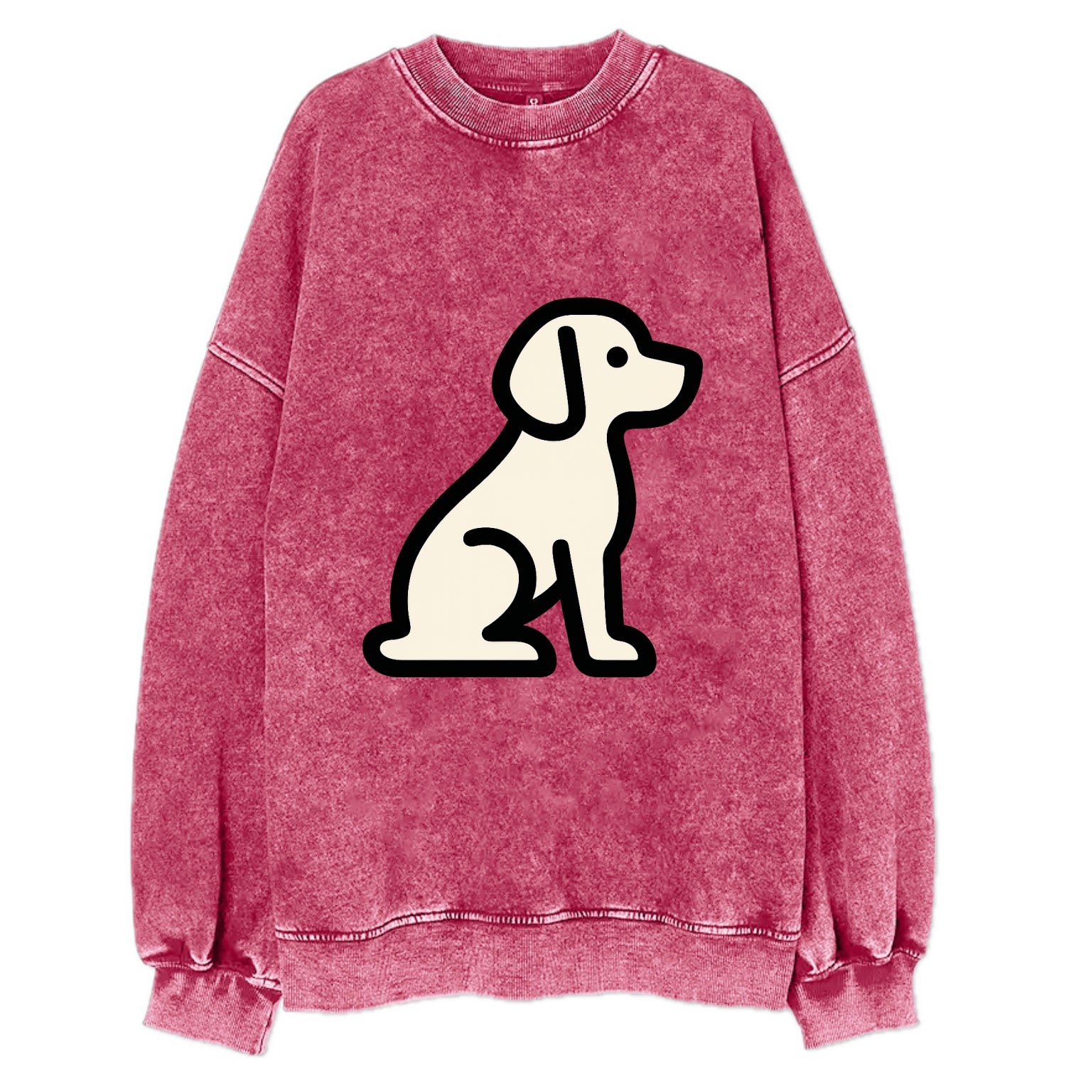 Beagle - Modern minimal sitting pose wit - Vintage Sweatshirt - Pink
