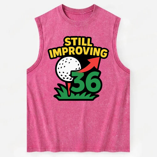 Handicap number getting higher with arrow - Still Improving - optimistic - Vintage Washed Tank