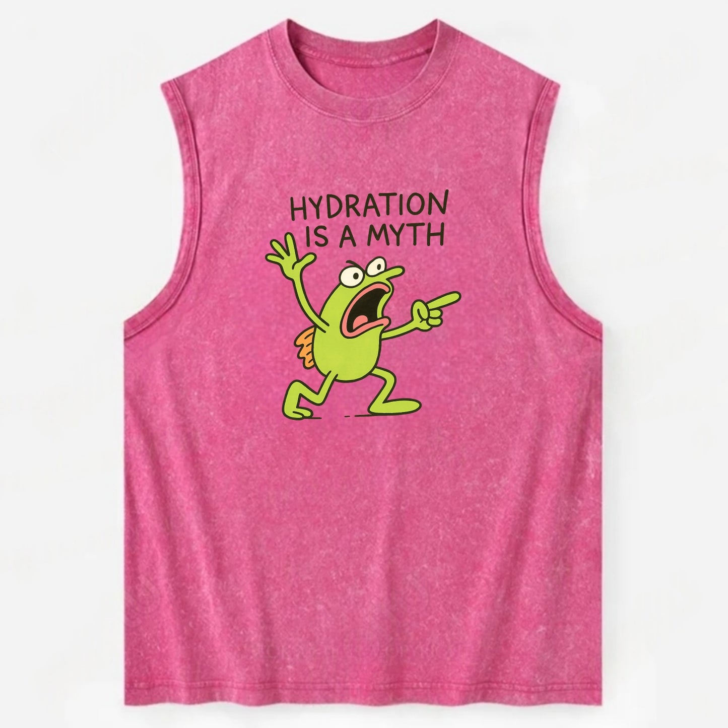 HYDRATION IS A MYTH | Dehydrated fish in desert - Vintage Washed Tank - Pink