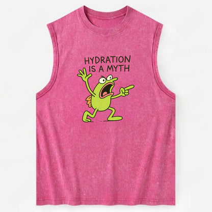 HYDRATION IS A MYTH | Dehydrated fish in desert - Vintage Washed Tank - Pink