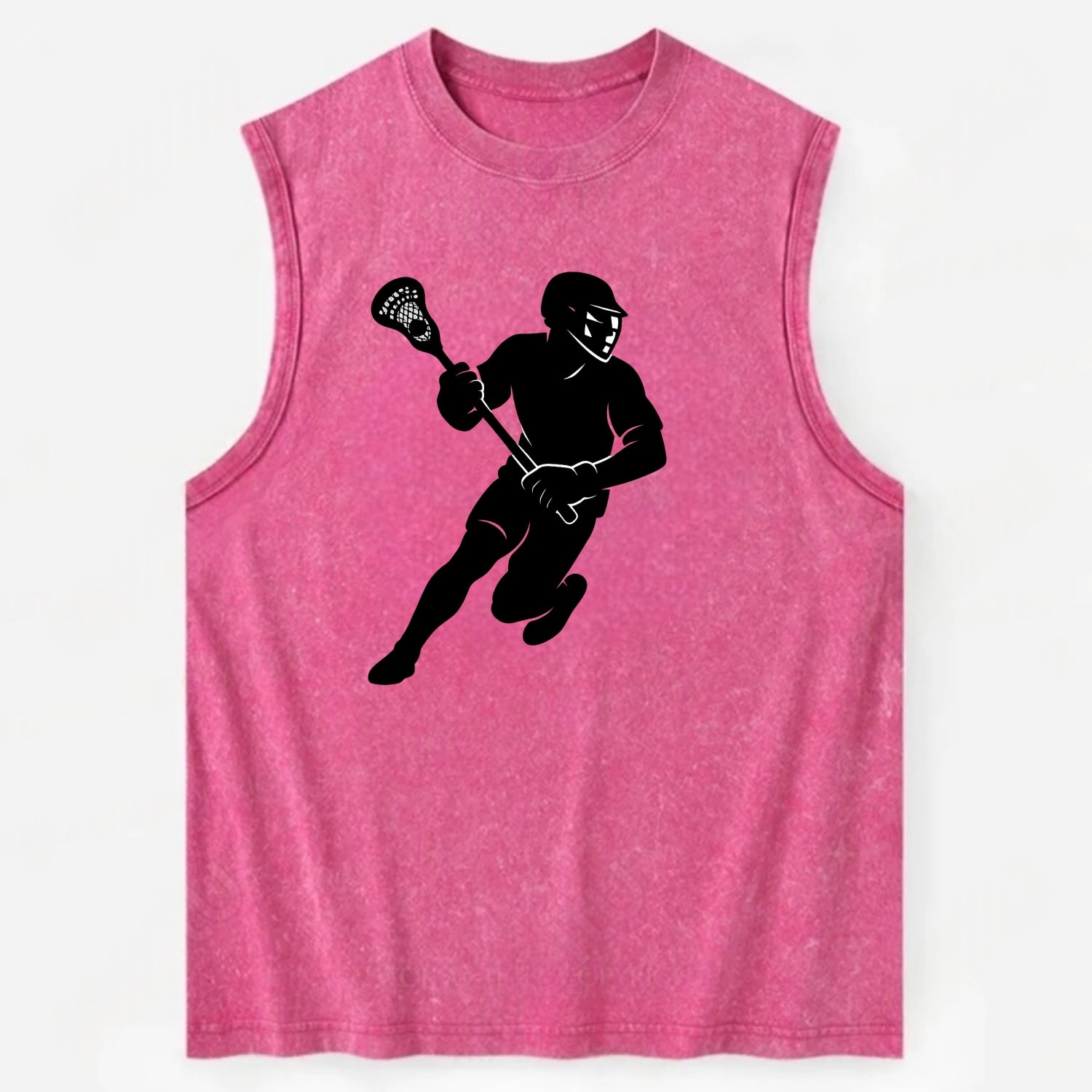 Lacrosse player cradling stick - Vintage Washed Tank - Pink