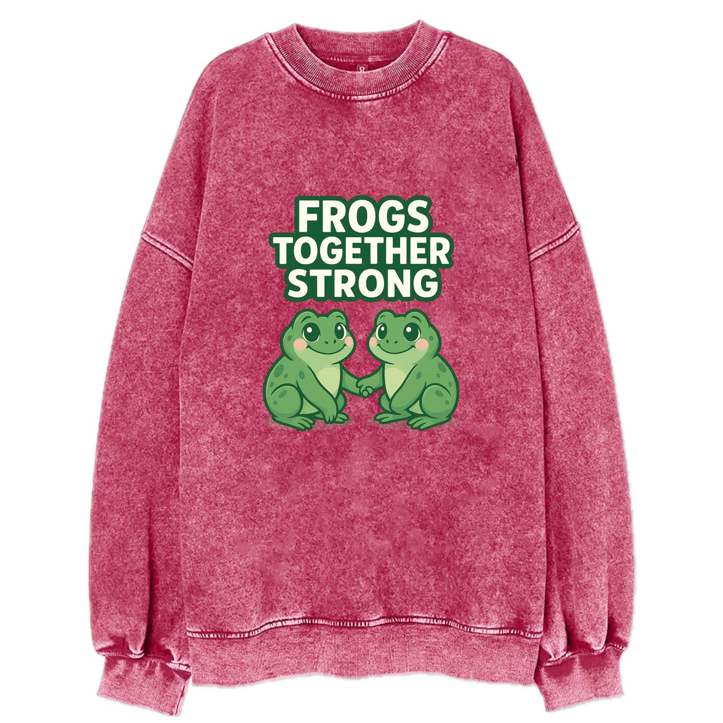 Frogs Together Strong 2 - Vintage Sweatshirt - Pink