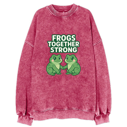 Frogs Together Strong 2 - Vintage Sweatshirt - Pink