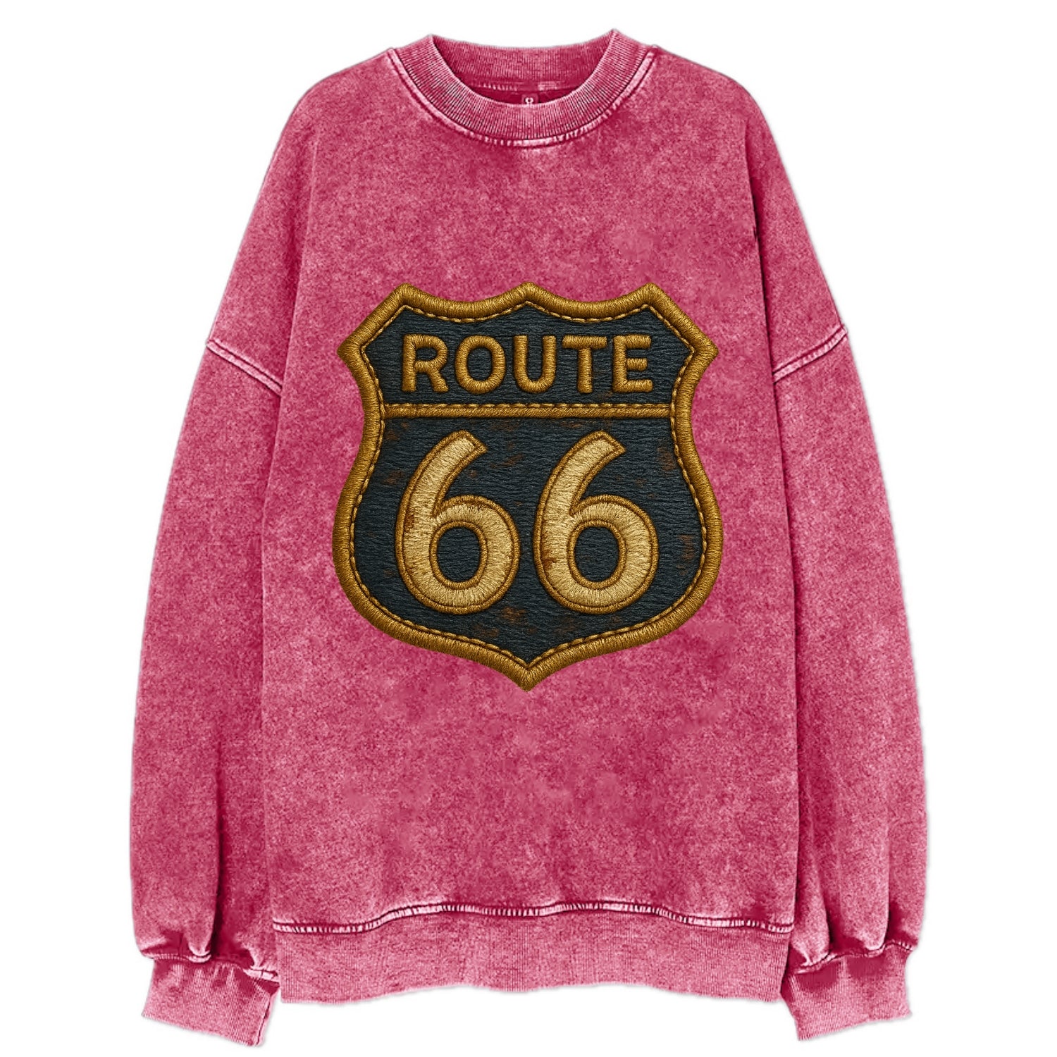 Route 66  - Vintage Sweatshirt - Pink