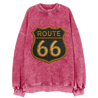 Route 66  - Vintage Sweatshirt - Pink
