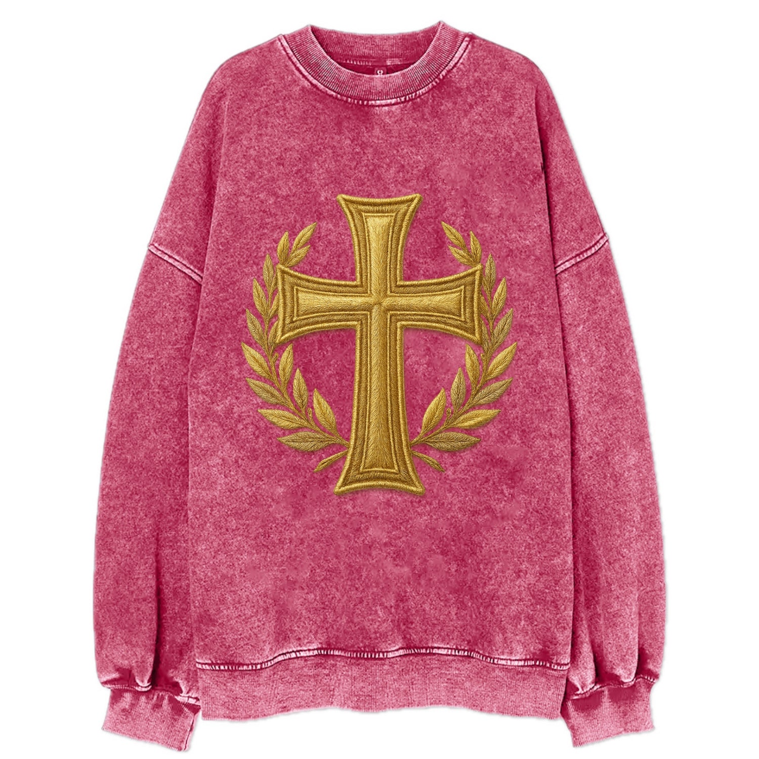 Victory Cross  - Vintage Sweatshirt - Pink
